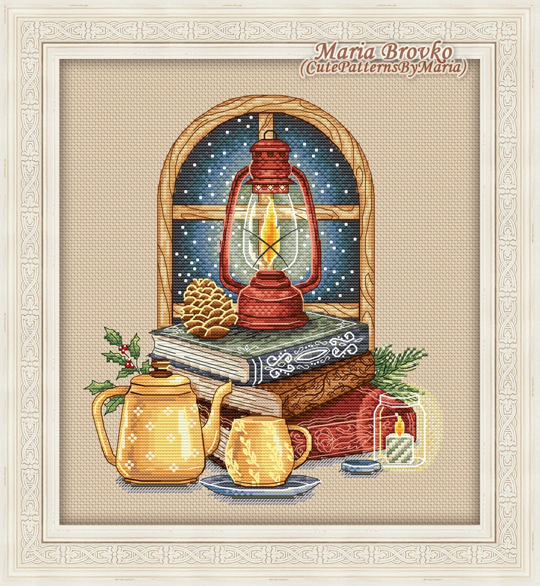 Cross Stitch Pattern Winter Window DMC Chart Printable PDF Instant ...