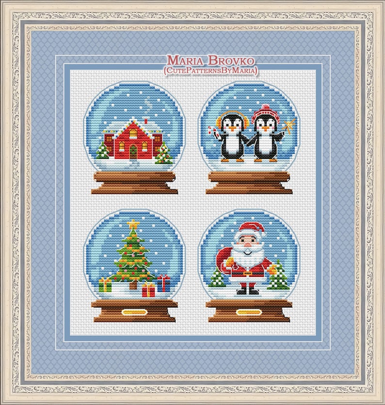 Cross Stitch PDF Patterns Decor 35% Cheaper as a Set - Christmas Snow ...