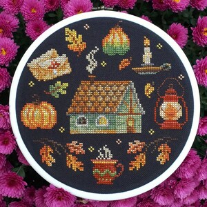 Cross Stitch PDF Pattern Forest Autumn House DMC Chart Printable PDF ...