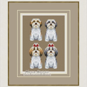 Cross Stitch Pattern &quot;Shih Tzu&quot; DMC Chart Embroidery Printable PDF Instant Download