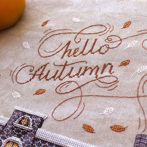 Cross Stitch Pattern Autumn House DMC Chart Embroidery Printable PDF ...