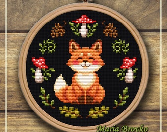 Cross Stitch Pattern Little fox DMC Chart Printable PDF Instant Download