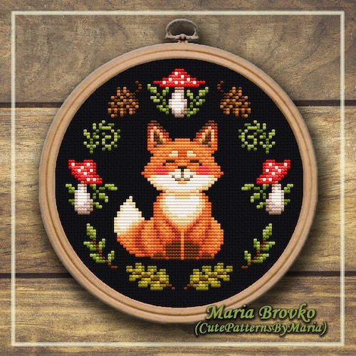 Cross Stitch Pattern Little fox DMC Chart Printable PDF Instant Download