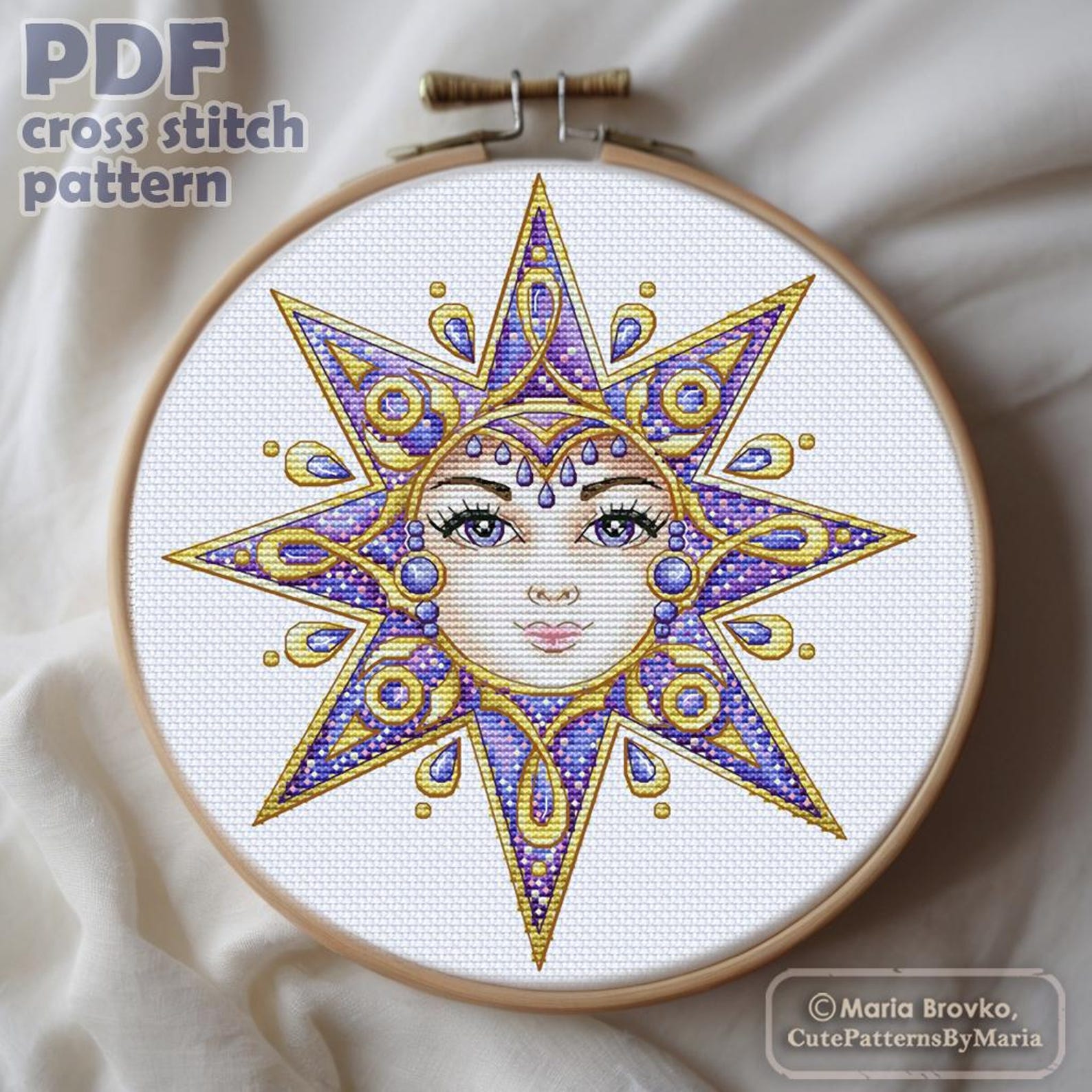 Cross Stitch Pattern Star DMC Chart Pattern Embroidery Printable PDF ...