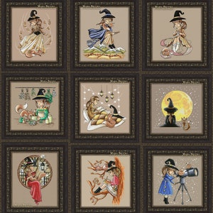 Cross Stitch Collection of 9 Witch Patterns 40% cheaper as a set DMC Chart Printable PDF Instant Download