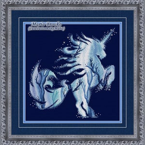 Cross Stitch Pattern &quot;Magical Unicorn&quot; DMC Cross Stitch Chart Needlepoint Pattern Embroidery Chart Printable PDF Instant Download