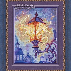 Cross Stitch Pattern &quot;Dragon-Phoenix&quot; DMC Cross Stitch Chart Needlepoint Embroidery Chart Printable PDF Instant Download