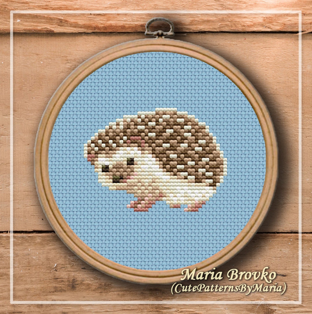 Cross Stitch Pattern Hedgehog DMC Chart Printable PDF Instant Download - Etsy