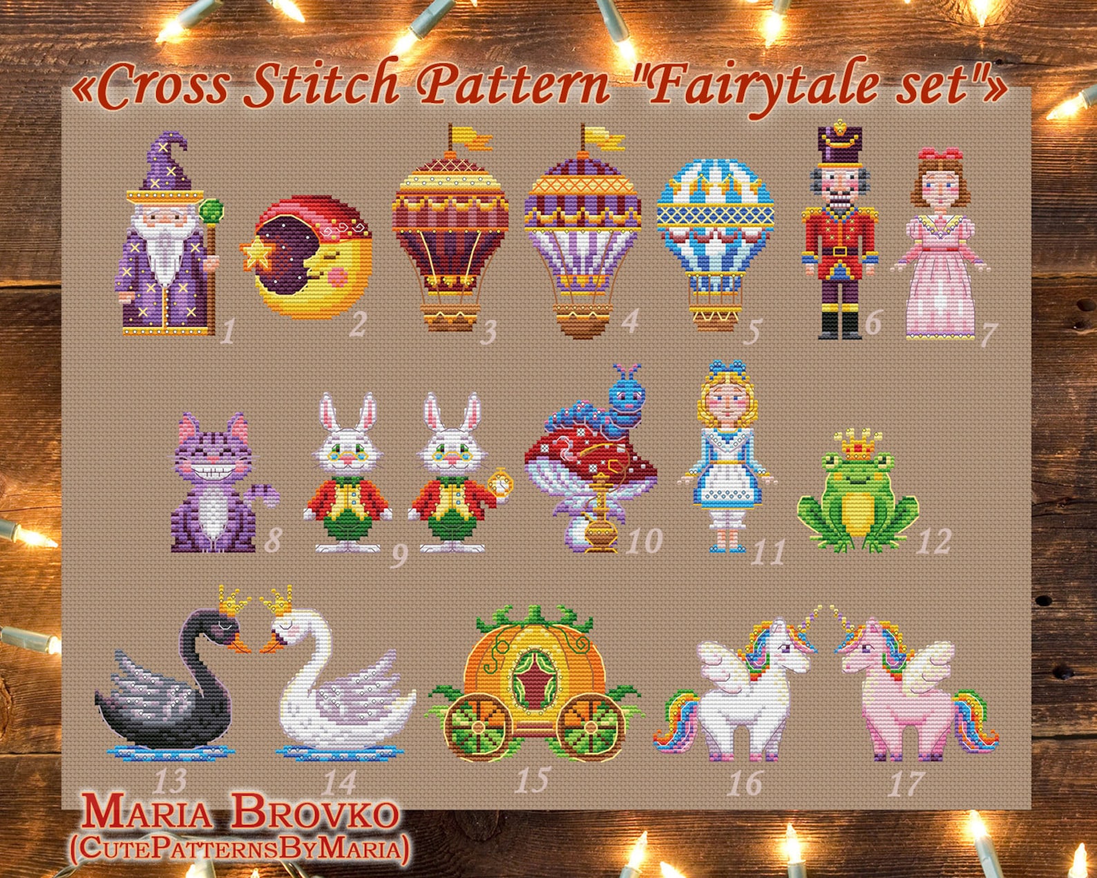 45% Cheaper as a Set - Cross Stitch Pattern Fairytale Set DMC Chart ...