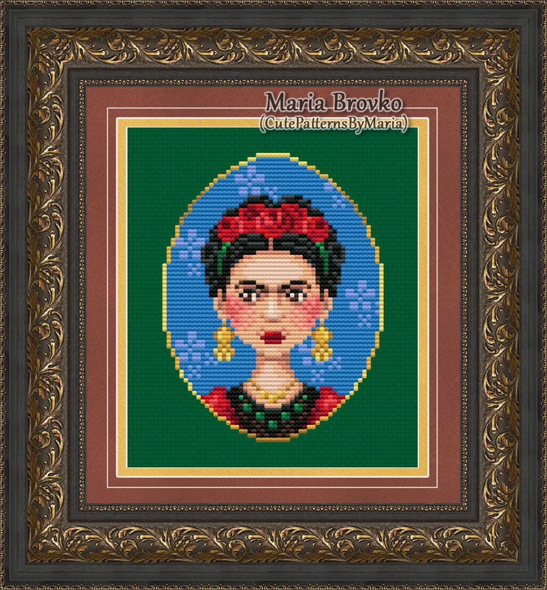 Frida Cross Stitch Pattern DMC Chart Embroidery Printable PDF Instant ...