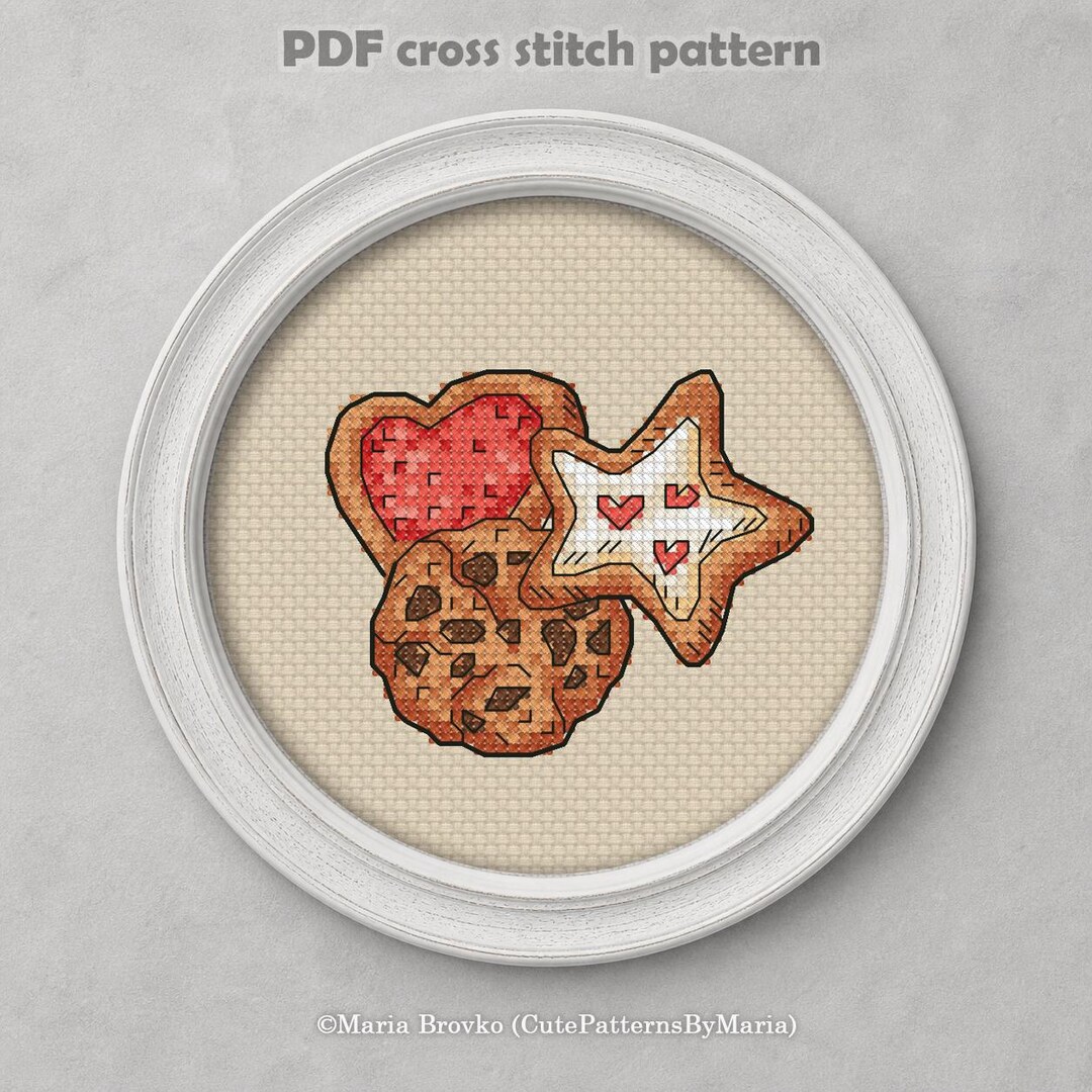 Cross Stitch Pattern "cookies" DMC Chart Needlepoint Embroidery ...