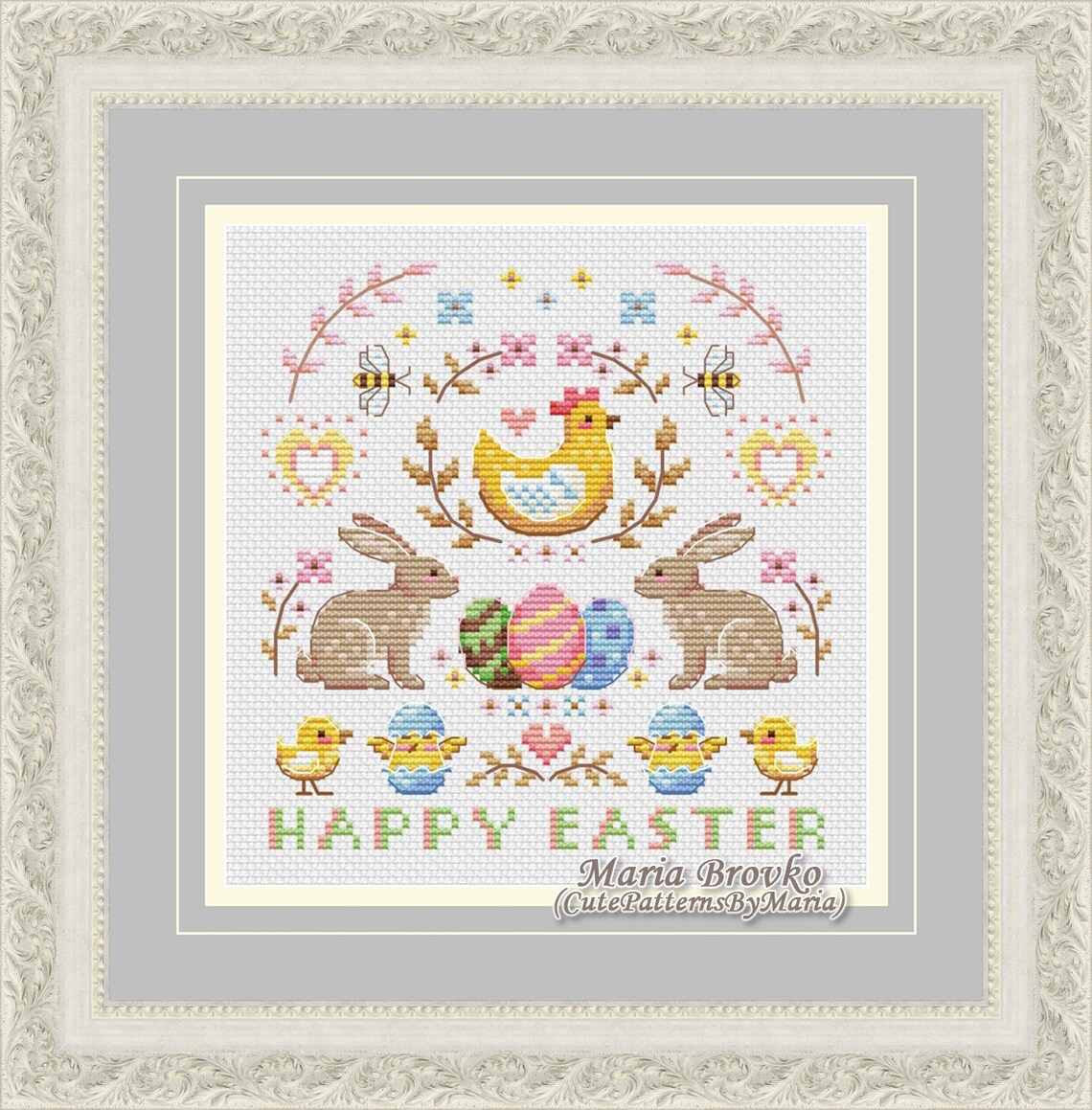Cross Stitch Pattern Easter sampler DMC Cross Etsy
