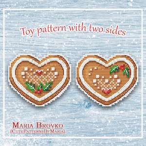 Cross Stitch Pattern &quot;Gingerbread heart&quot; DMC Cross Stitch Chart Printable PDF Instant Download