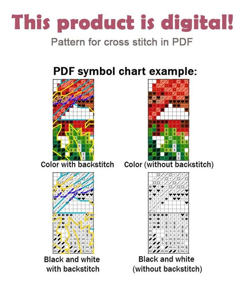 Cross Stitch PDF Pattern Three Winter Horses Christmas DMC Chart ...
