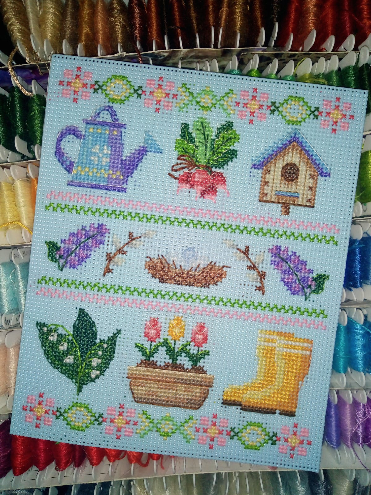 Cross Stitch Pattern Lovely Spring Sampler DMC Etsy