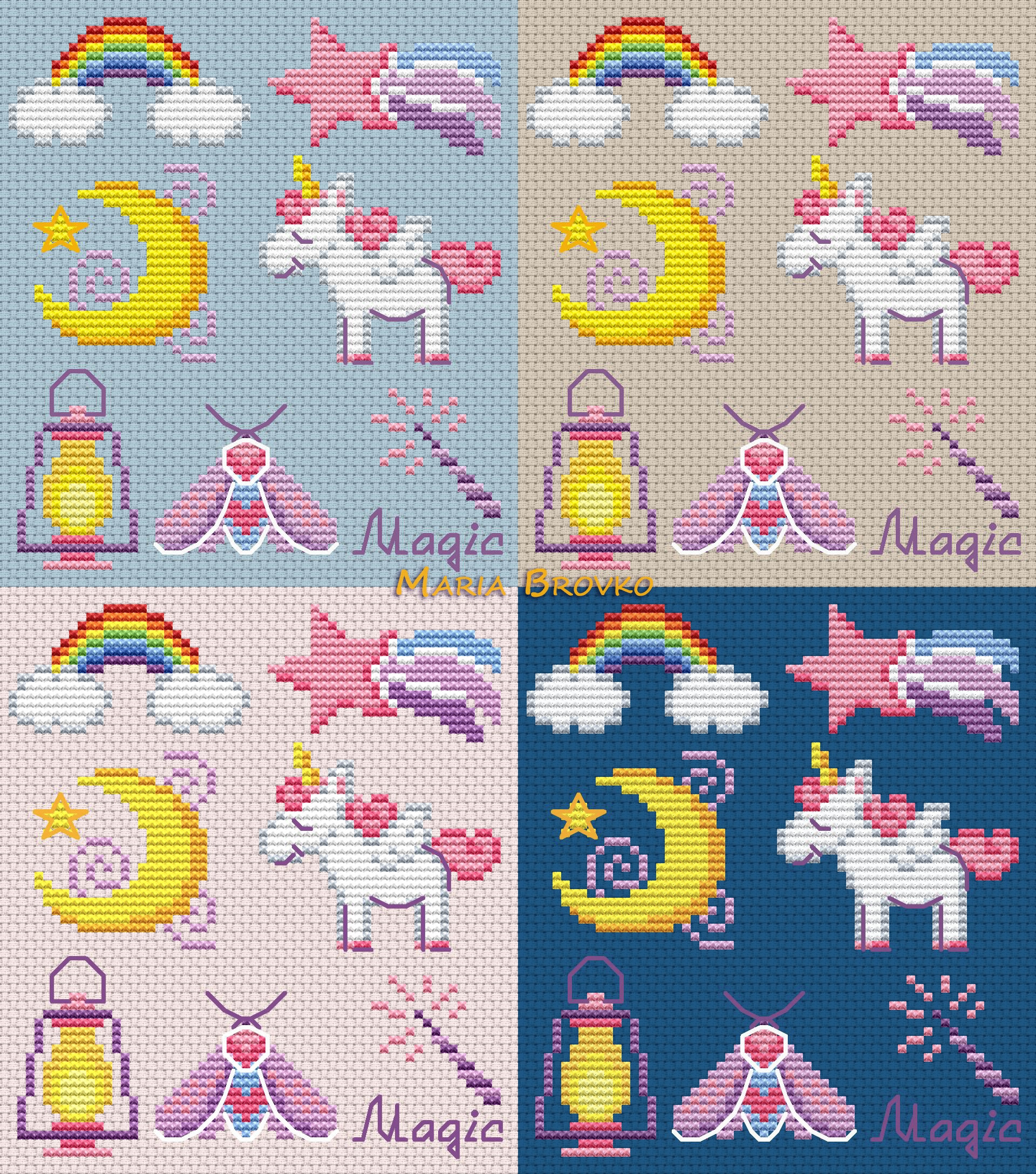 Cross Stitch Pattern Magic Sampler DMC Chart Embroidery Printable PDF ...