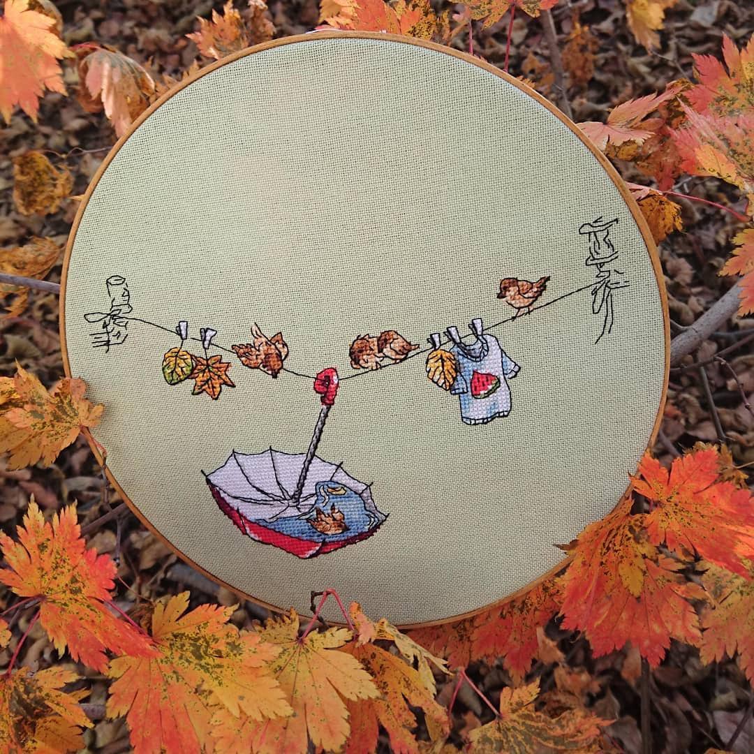 Cross Stitch Pattern "autumn Fun" DMC Embroidery Chart Printable PDF ...