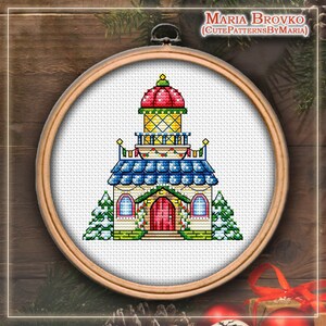 25% Cheaper as a Set - Christmas Lighthouses Cross Stitch Pattern ...