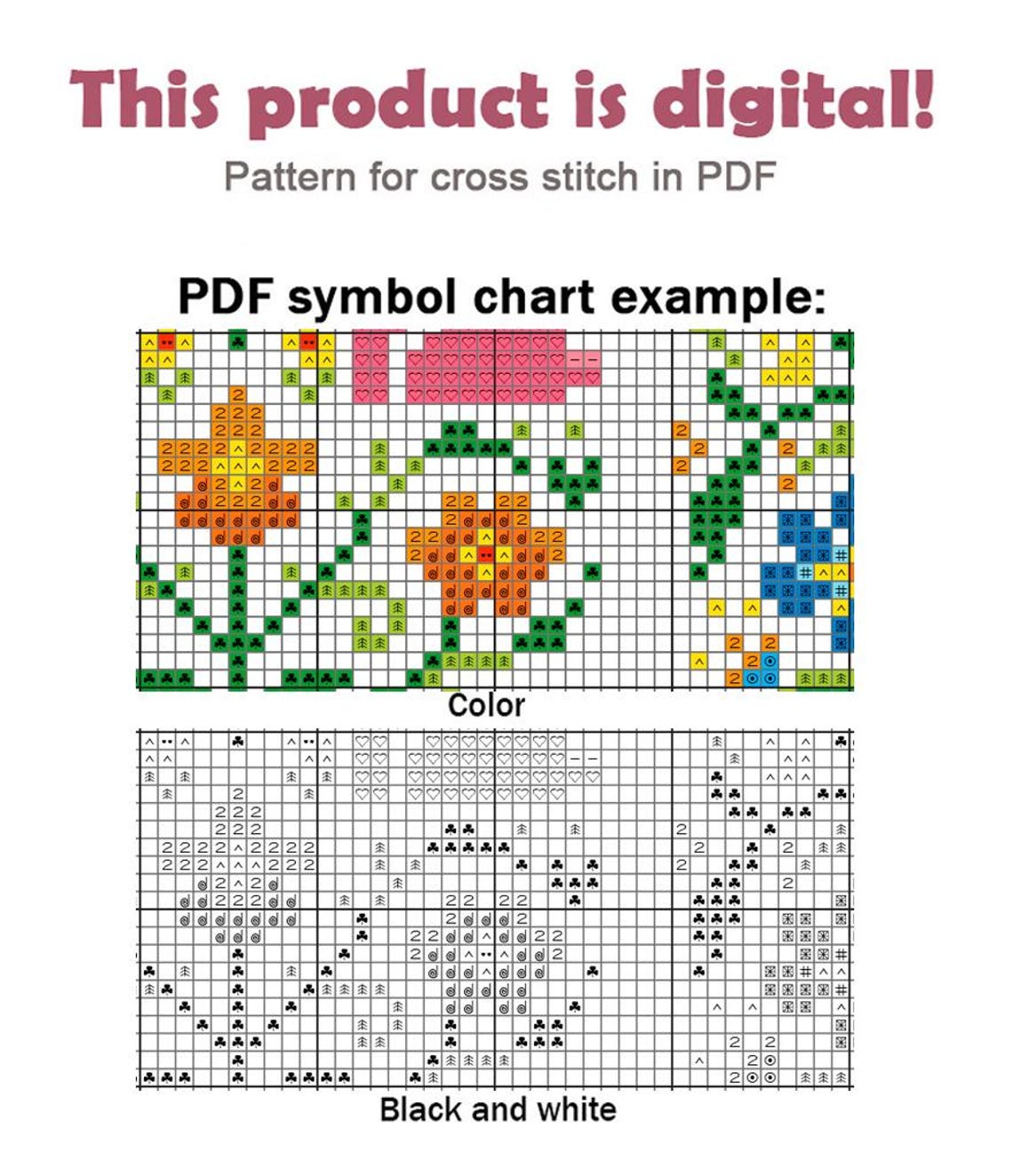 Cross Stitch Pattern Cute Easter Sampler DMC Chart Printable PDF ...