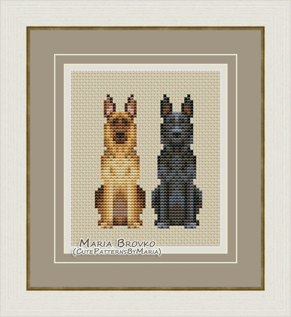 Cross Stitch Pattern german Shepherd DMC Chart Etsy