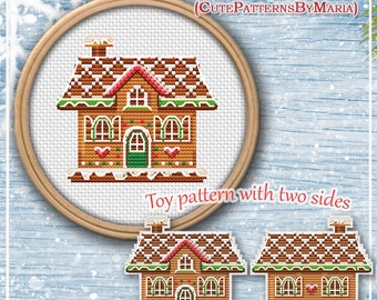 Cross Stitch Pattern Gingerbread house #2 DMC Chart Embroidery Printable PDF Instant Download