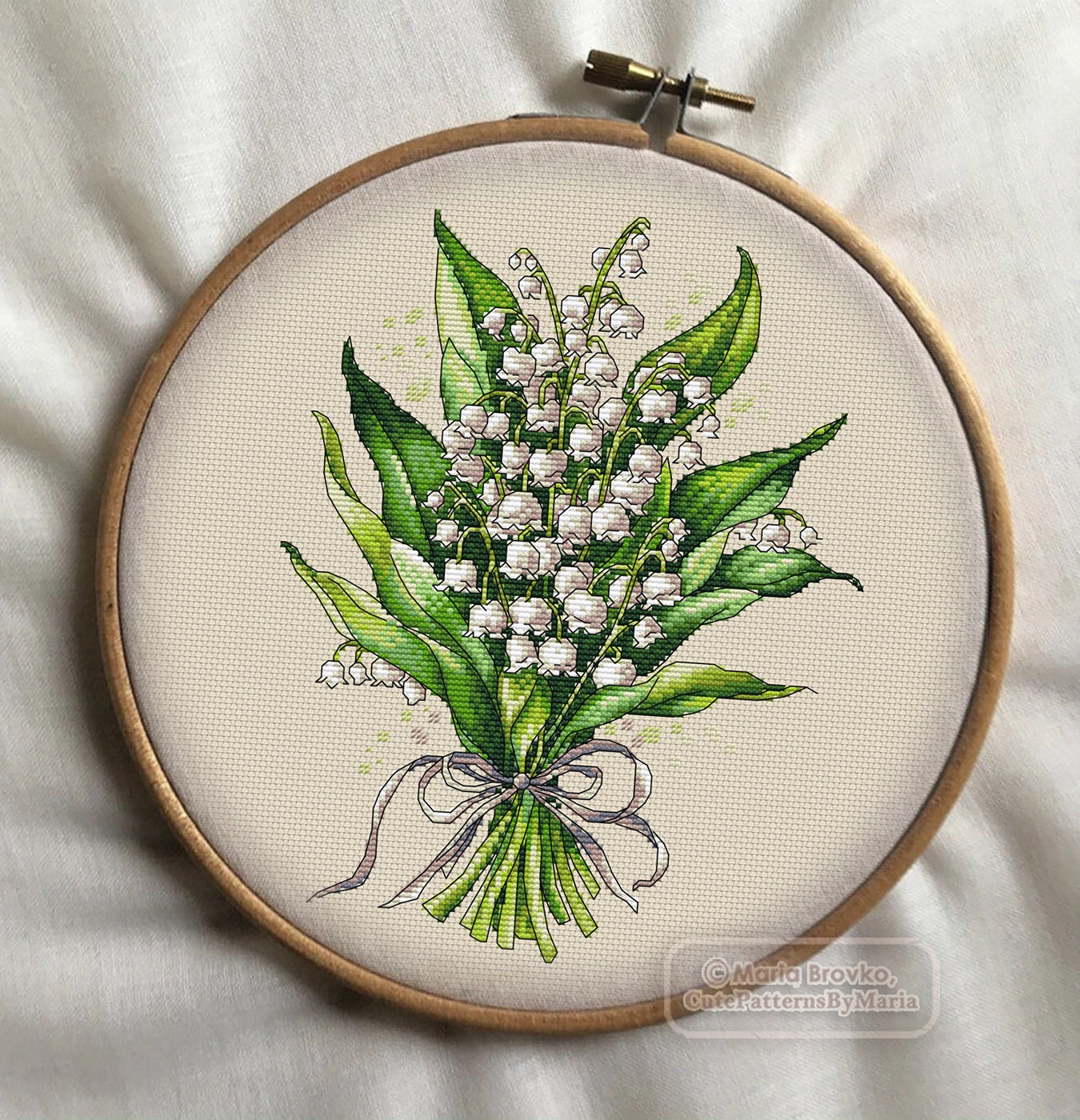 Kit point de croix Riolis Muguet de la forêt, compté, DIY, 25x25cm, € 18,24