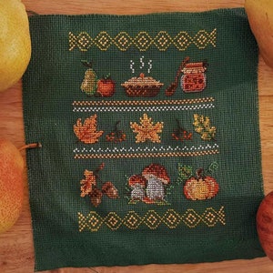 Cross Stitch Pattern Lovely Autumn Sampler DMC Cross Stitch Chart Embroidery Printable PDF Instant Download zdjęcie 9