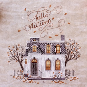 Cross Stitch Pattern Autumn House DMC Chart Embroidery Printable PDF ...