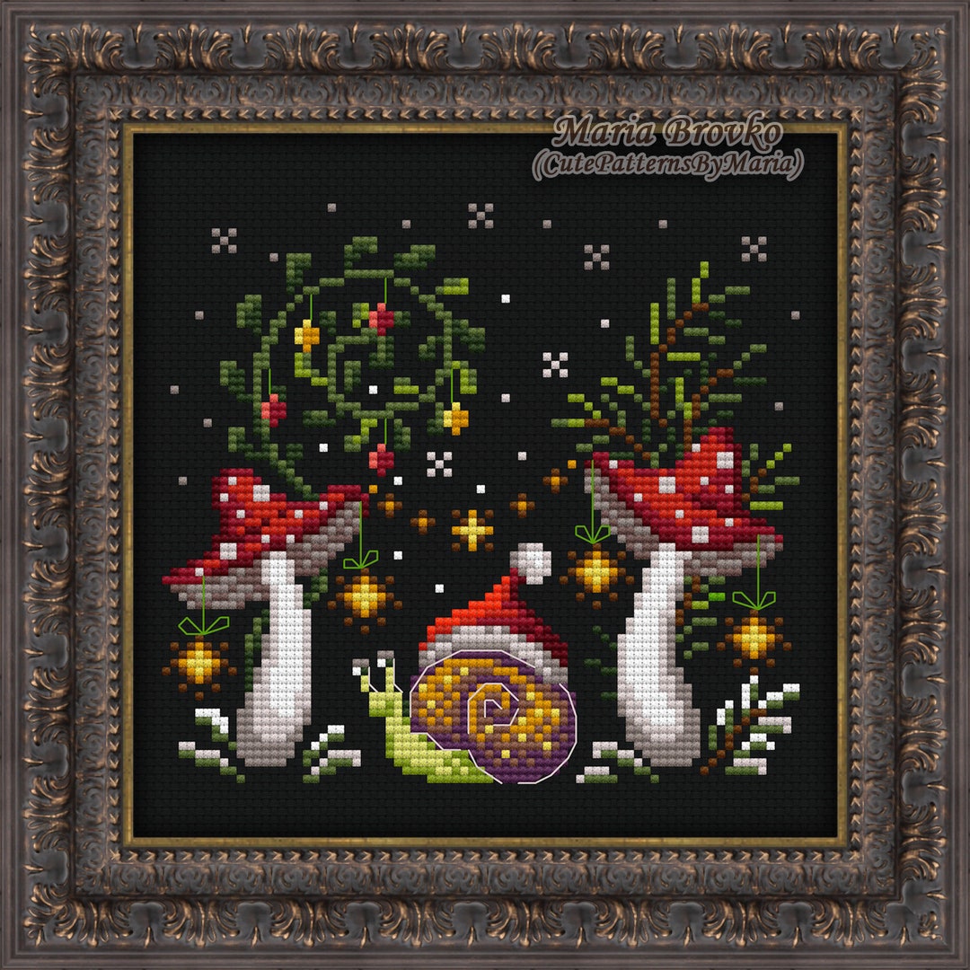 Cross Stitch Pattern Snail and Forest Lights DMC Chart Printable PDF ...