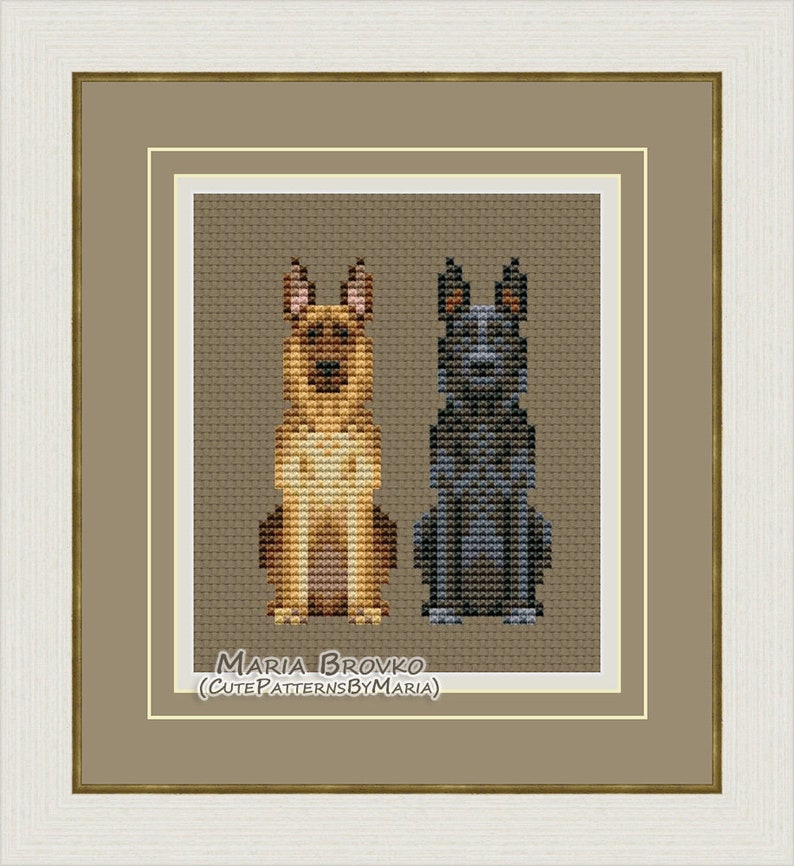 Cross Stitch Pattern german Shepherd DMC Chart Etsy