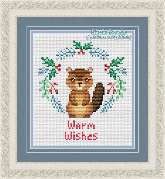 Beaver Christmas Woodland Animals Series Baby Cross Stitch Pattern DMC  Chart Printable PDF Instant Download - Etsy Israel