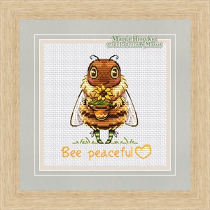 Cross Stitch Pattern Bee peaceful DMC Chart Printable PDF Instant Download