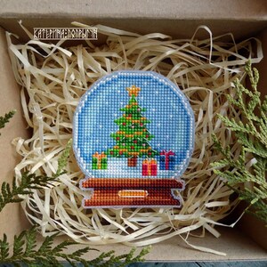 Cross Stitch Pattern "snow Globe With a Christmas Tree" DMC Cross ...