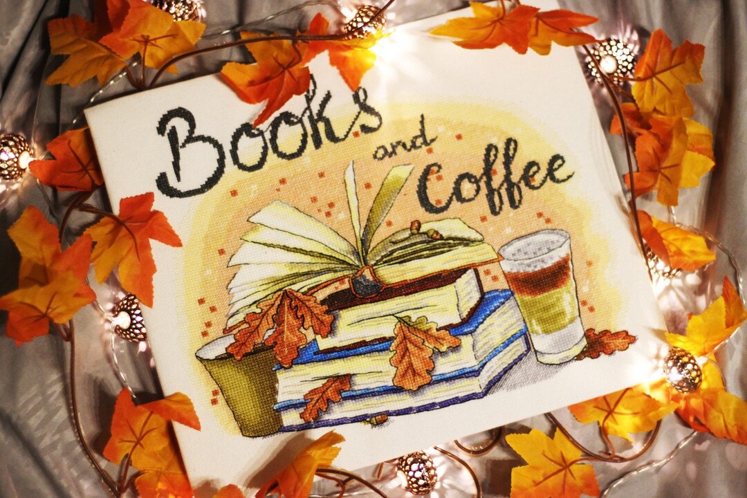 Cross Stitch Pattern Books and Coffee DMC Chart Embroidery Printable ...