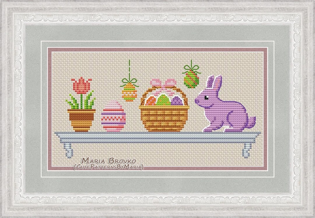 Cross Stitch Pattern "easter Shelf" DMC Cross Stitch Chart Needlepoint ...