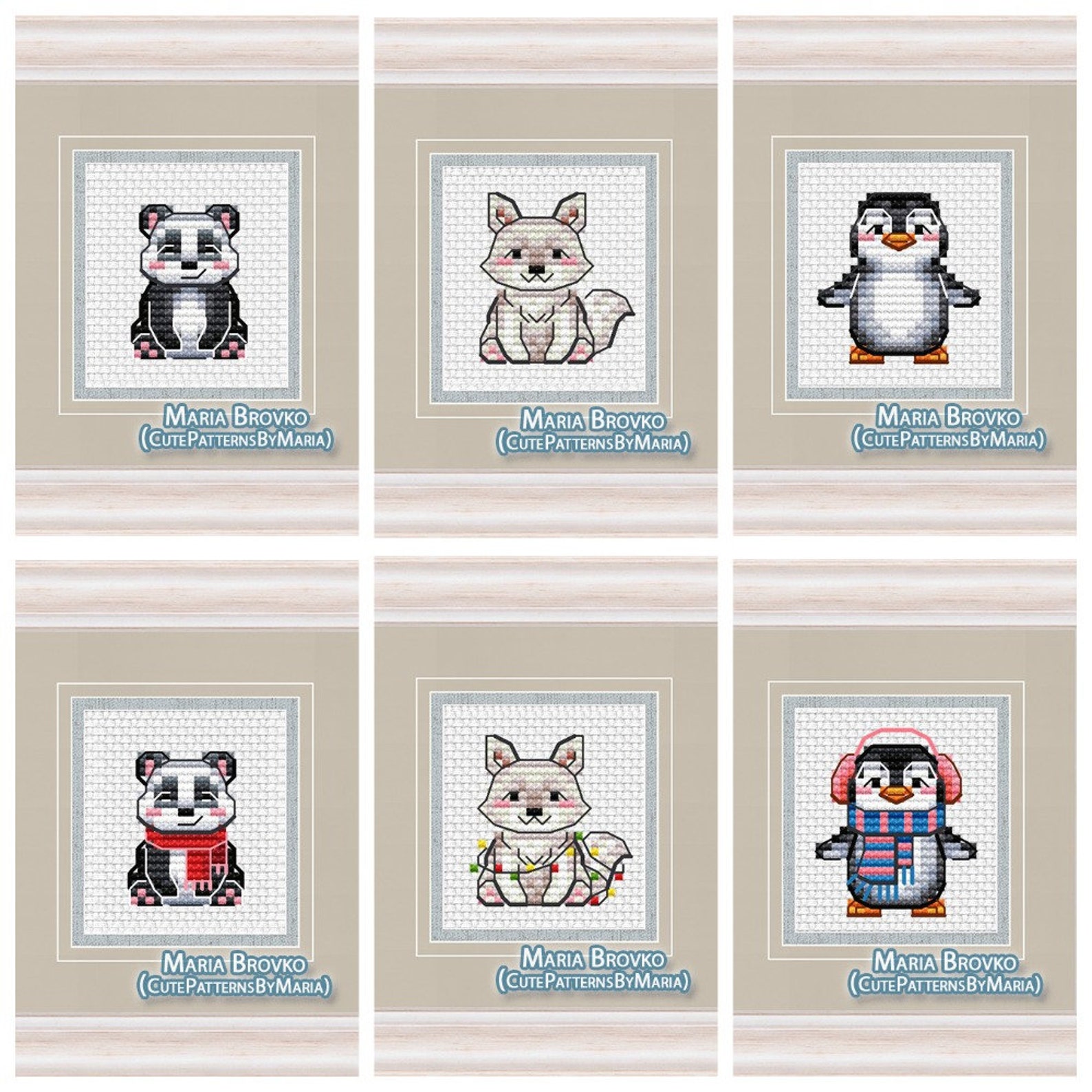 Cross Stitch Christmas Decor 20 Miniature Animals With Etsy