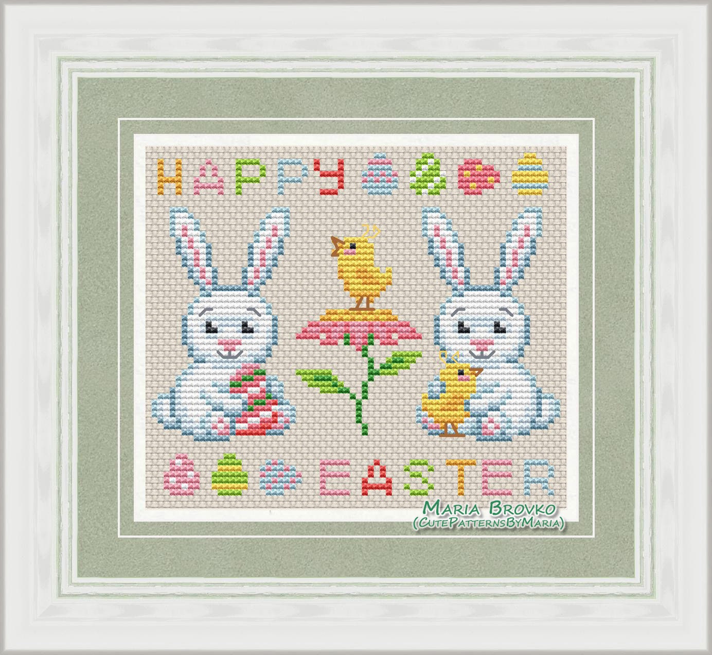 Cross Stitch Pattern bunnies and Chickens DMC - Etsy