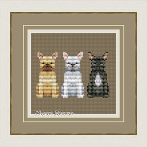 Cross Stitch Pattern "French Bulldog" DMC Chart Needlepoint Embroidery Printable PDF Instant Download