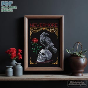 Cross Stitch Pattern Nevermore DMC Chart Printable PDF Instant Download