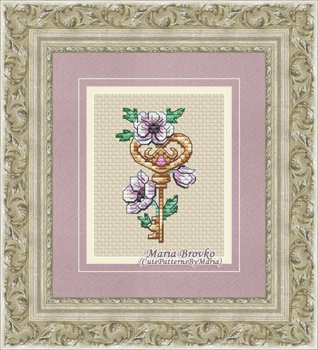 Cross Stitch Pattern Miniature Key DMC Chart Embroidery Printable PDF ...