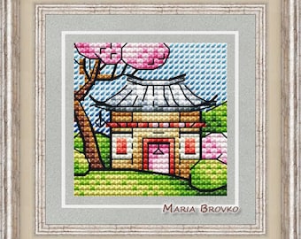 Cross Stitch Pattern Miniature Japan DMC Cross Stitch Chart Needlepoint Pattern Embroidery Chart Printable PDF Instant Download