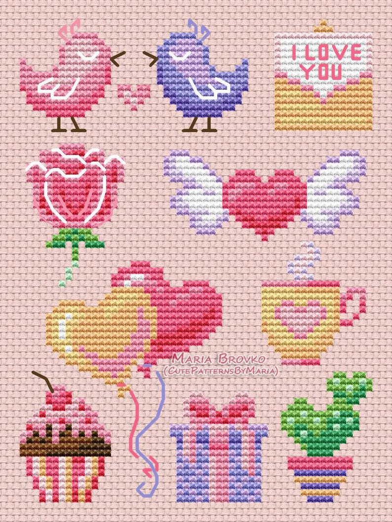 Cross Stitch Pattern Sampler love2 DMC Chart Etsy