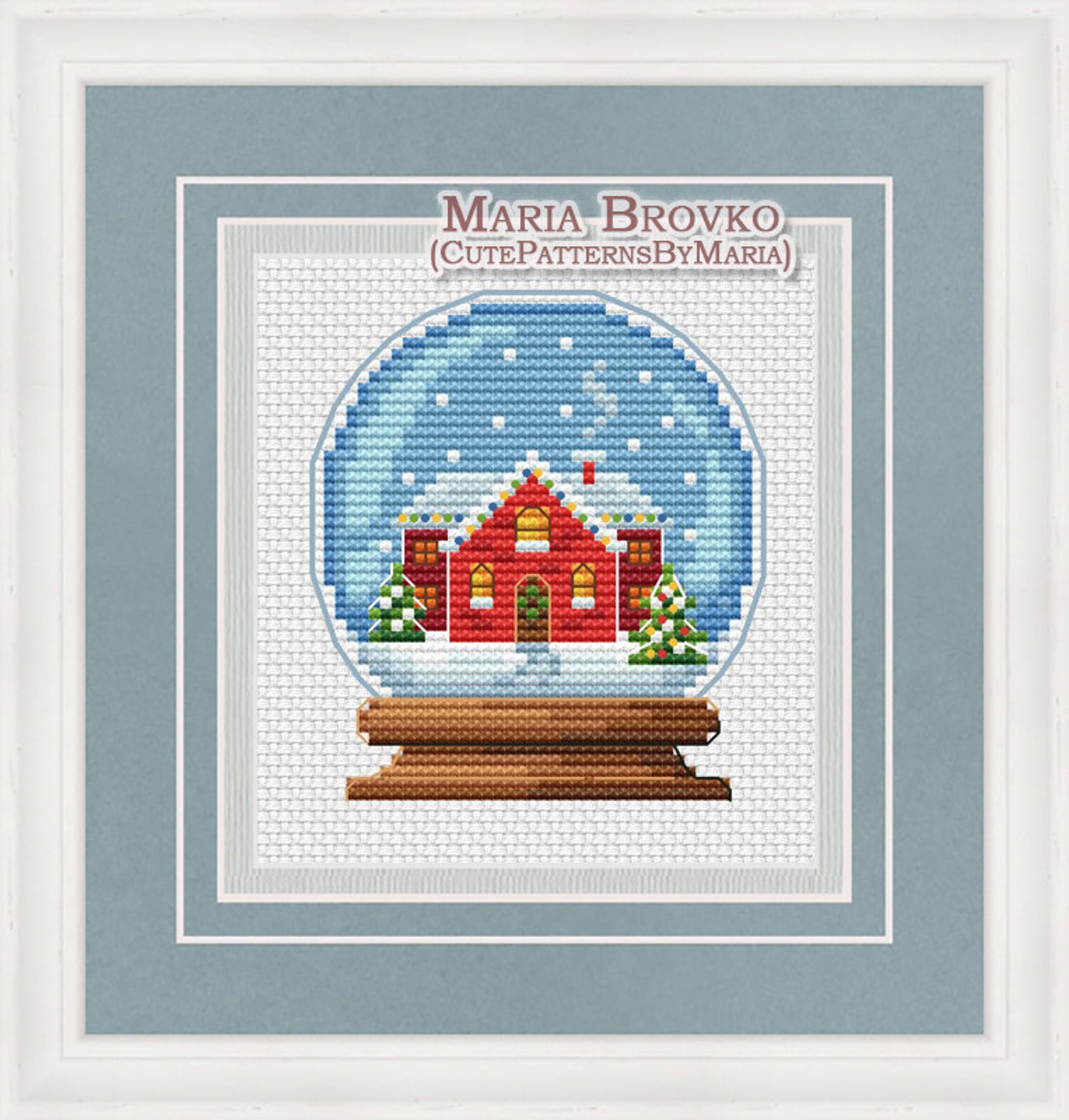 Cross Stitch Pattern "snow Globe With a House" DMC Cross Stitch Chart ...