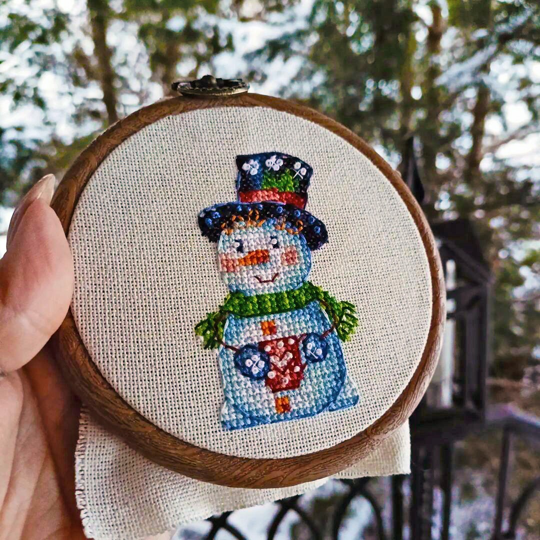 Cross Stitch Christmas Decor Snowman DMC Chart Printable PDF Instant ...