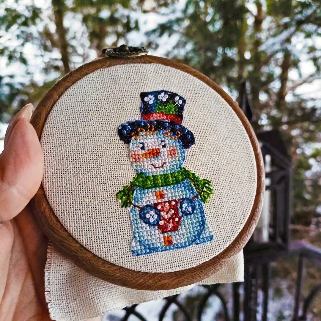 Cross Stitch Christmas Decor Snowman DMC Chart Printable PDF Instant ...