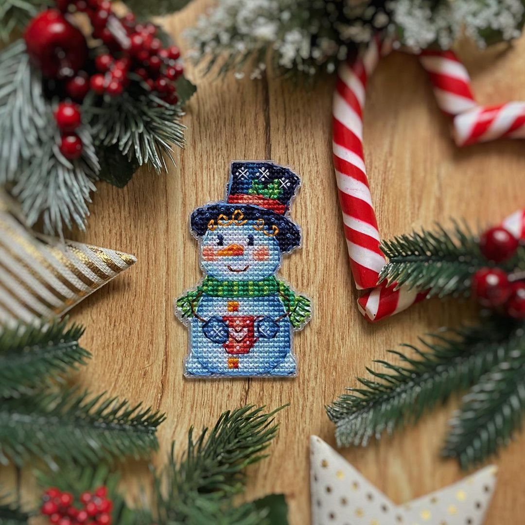 Cross Stitch Christmas Decor Snowman DMC Chart Printable PDF Instant ...
