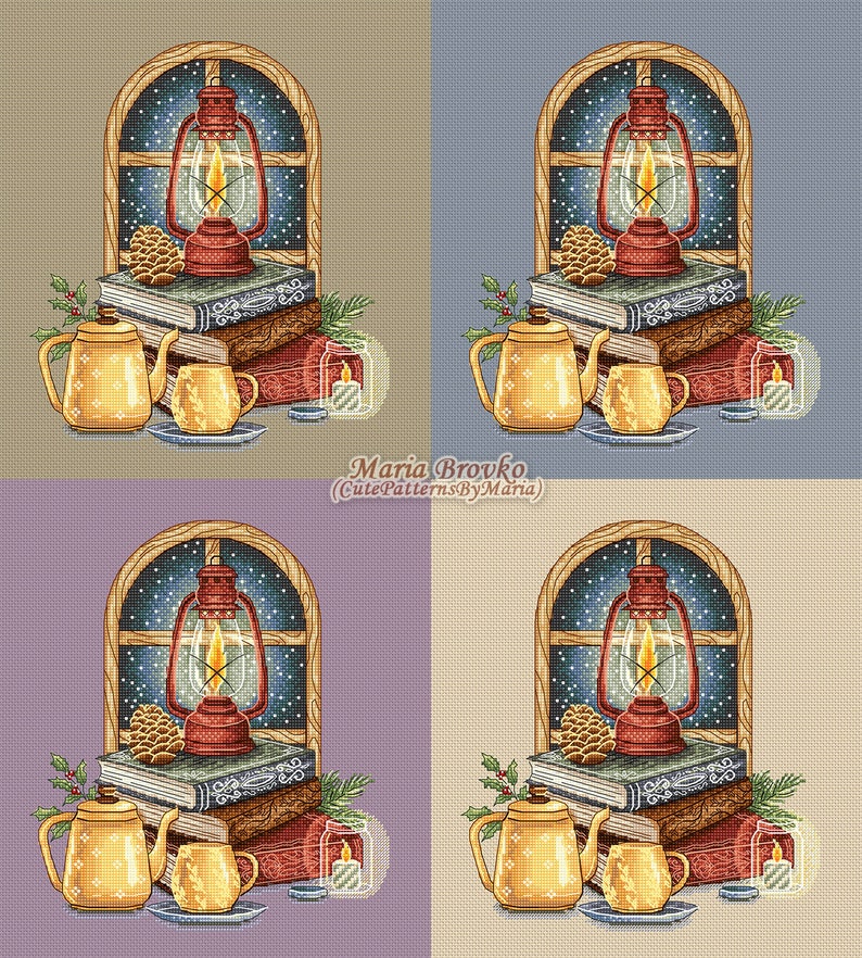 Cross Stitch Pattern Winter Window DMC Chart Printable PDF Instant ...
