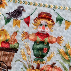 Cross Stitch Halloween Pattern Autumn Harvest DMC Chart Printable PDF ...