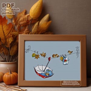 Cross Stitch Pattern "autumn Fun" DMC Embroidery Chart Printable PDF ...