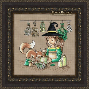 Cross Stitch Pattern Witch-healer DMC Chart Printable PDF Instant Download